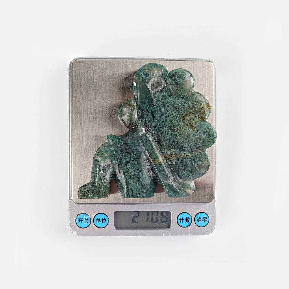 3.8" Moss Agate Fairy Crystal Carvings