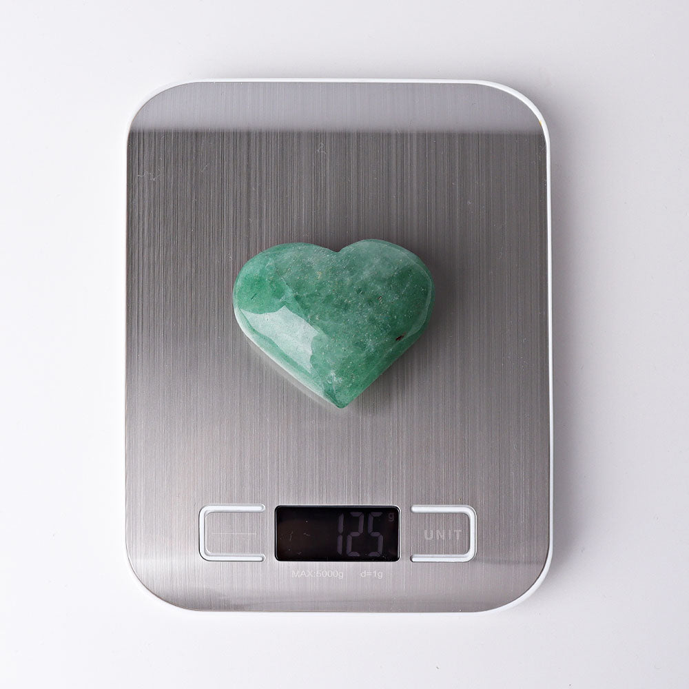 1.8"-2.5" Green Strawberry Quartz Heart Crystal Carvings