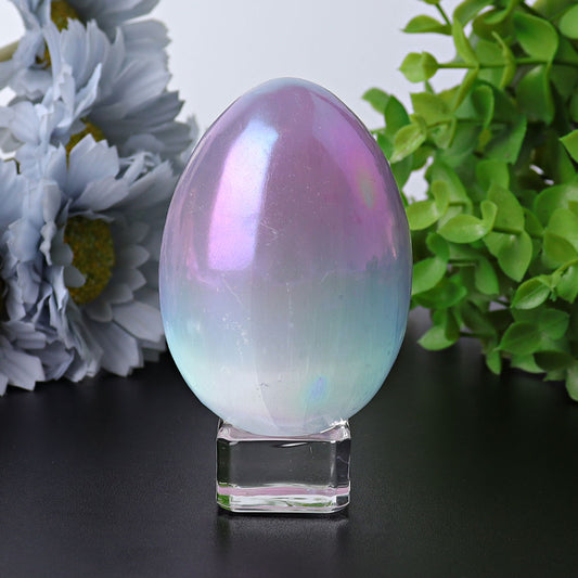 2.5" Aura Angel Crystal Egg Palm Stone