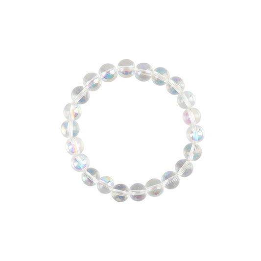 8mm Aura Angel Crystal Glass Bracelet