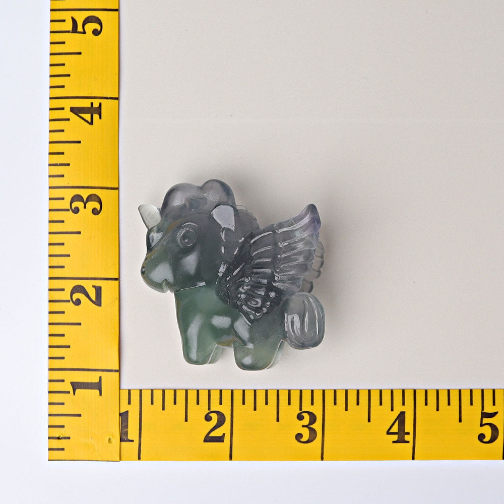 2" Fluorite Unicorn Crystal Carvings