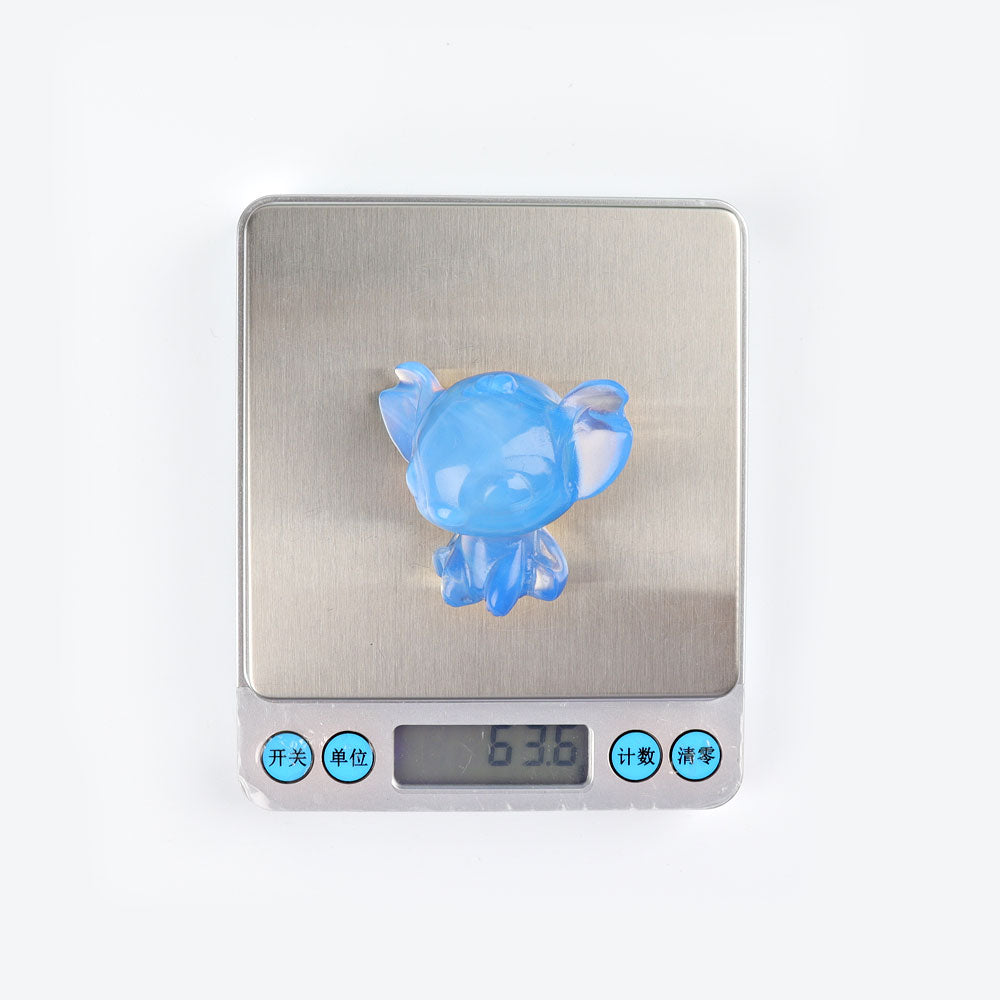 2" Blue Opalite Stitchi Crystal Carving