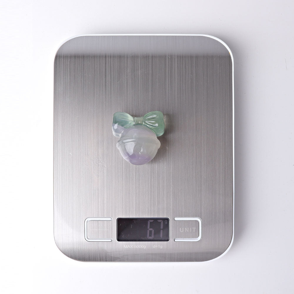 1.6" Fluorite Ring Bell Crystal Carvings for Christmas