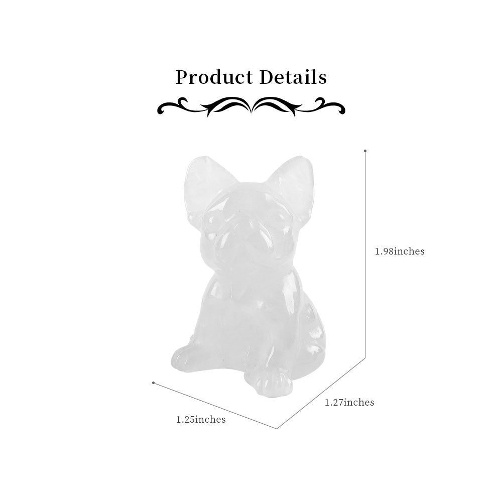 2" Rose Quartz Crystal Carving Dog Free Form