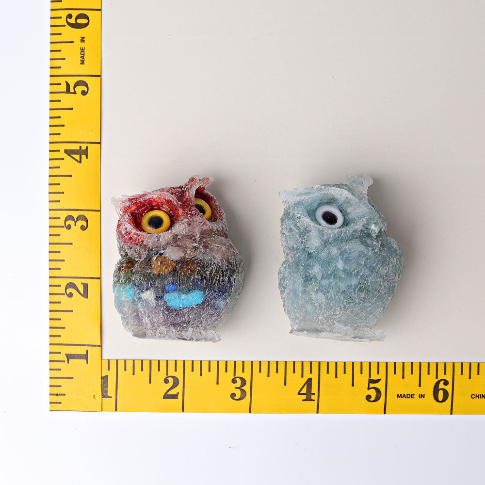 2.4" Resin Owl Crystal Carving
