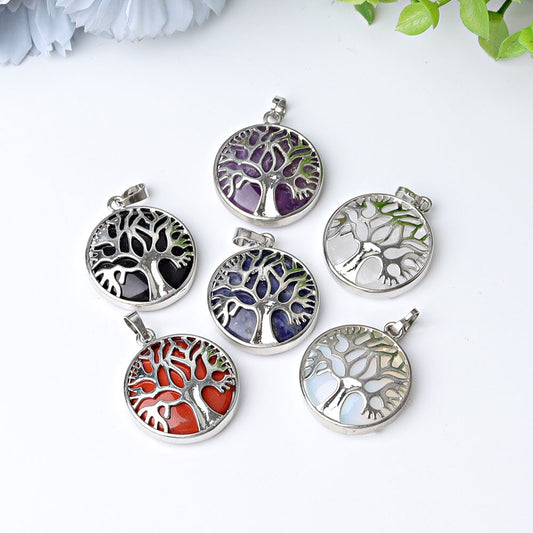 1.2" Tree of life Wrapped Crystal Pendant