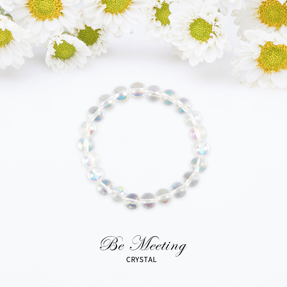 8mm Aura Angel Crystal Glass Bracelet