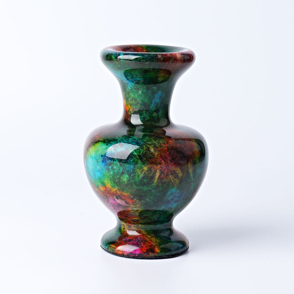 5" Seven-Color Jade Vase Free Form