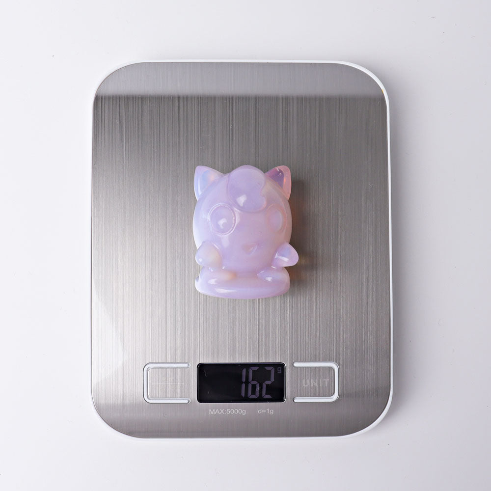 2.2" Pink Opalite Jiggly Puff Crystal Carvings