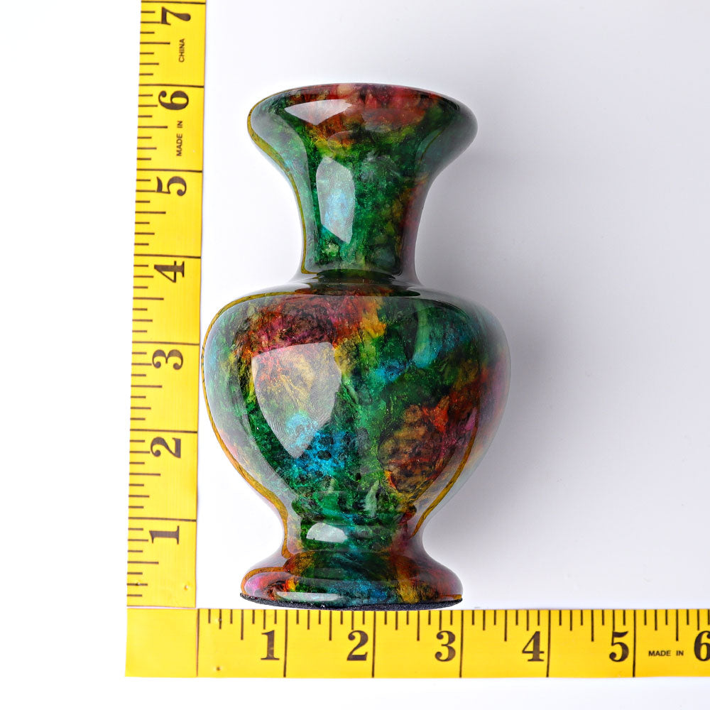 5" Seven-Color Jade Vase Free Form