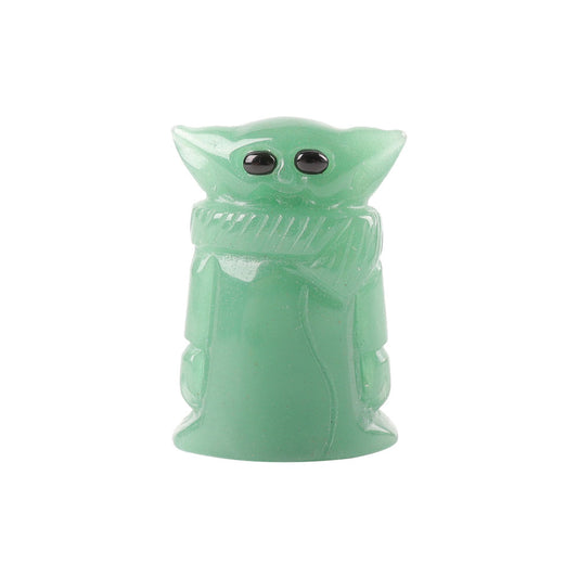 Green Aventurine Crystal Carving Yoda 2"
