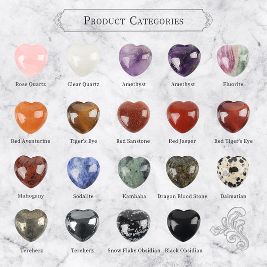 Natural 20mm Mini Crystal Heart