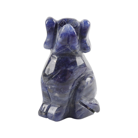 2" Sodalite Dog Figurine Crystal Carvings