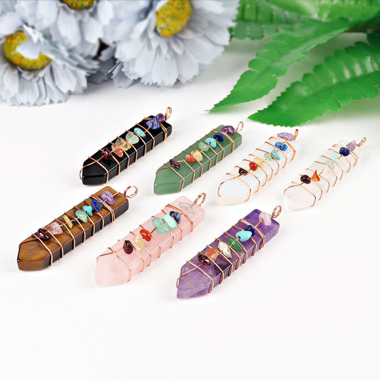 2" Chakra Wire Wrapped Pendant