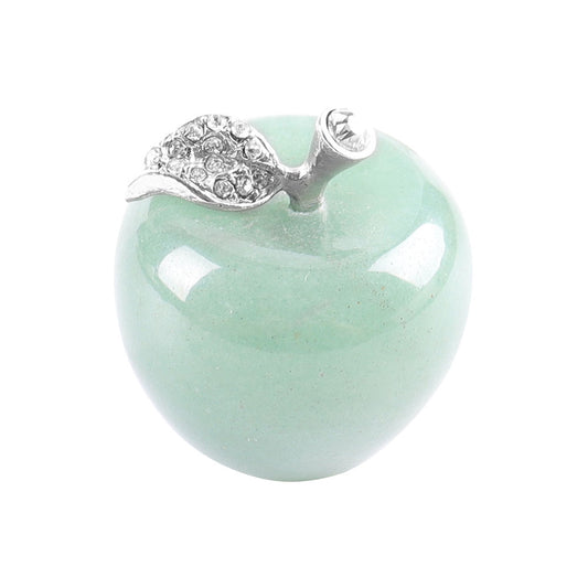 30mm Mixed Gemstone Carved Aventurine Crystal Apple Home Decor