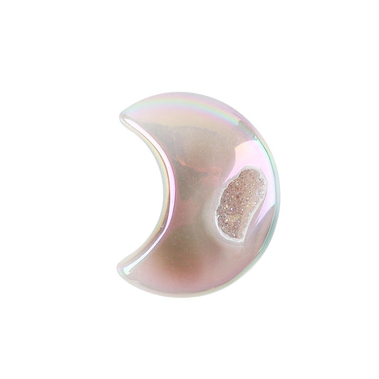 Aura Angel Crystal Druzy Agate Moon Carvings