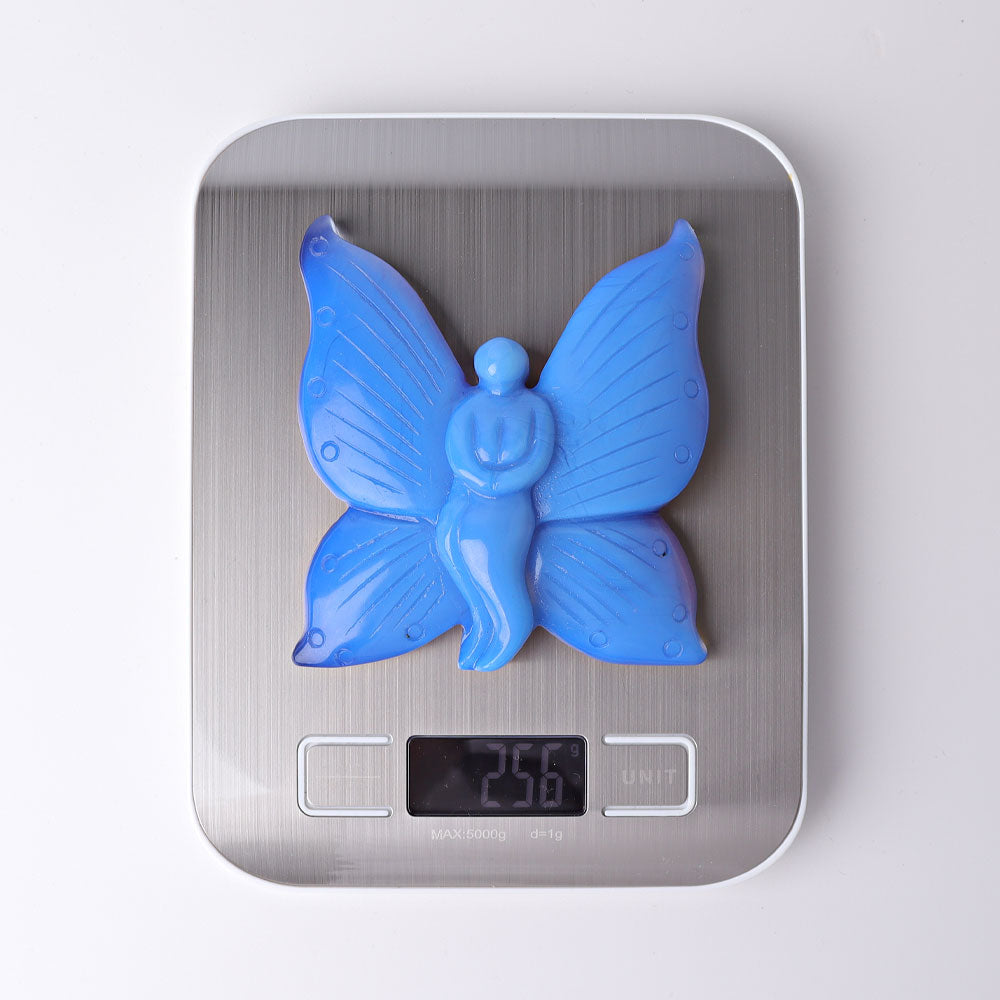 4" Blue Opalite Fairy Crystal Carvings