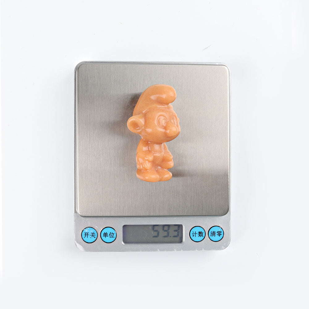 2.3" Yellow Jade Smurfs Crystal Carvings