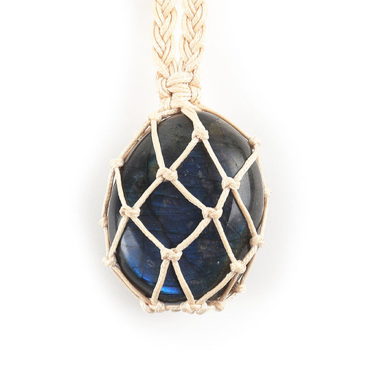 Natural Labradorite Healing Crystals Hanging Pendant