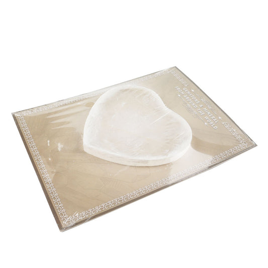 Well Packed Selenite Heart Shape Crystal Slab