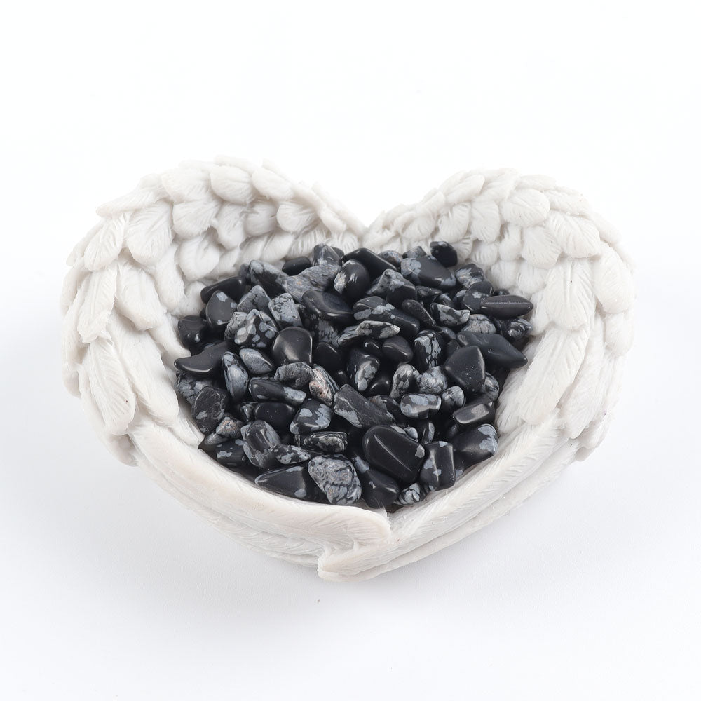 Snowflake Obsidian Chips Crushed Natural Crystal Quartz Pieces