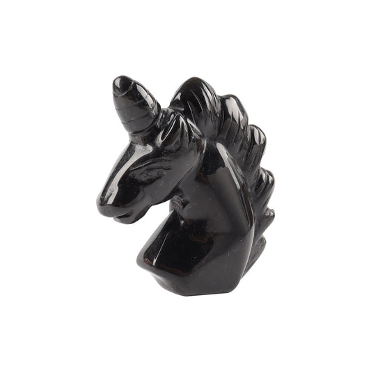 2" Black Obsidian Crystal Carving Unicorn