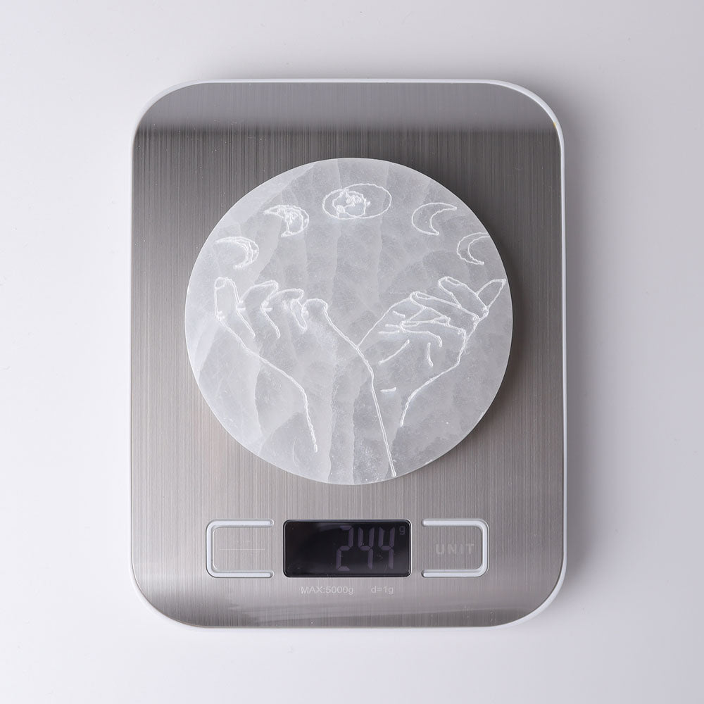 4" Selenite Coaster with Printing