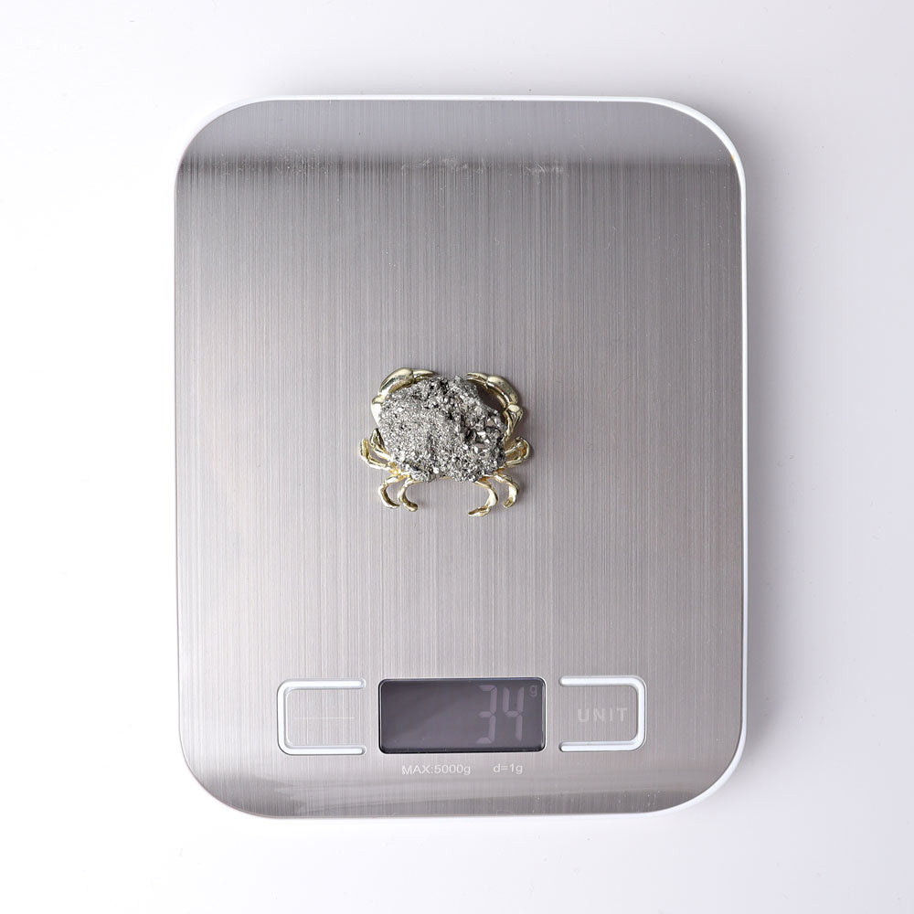 1.3" Pyrite Crab Design Mini Free Form