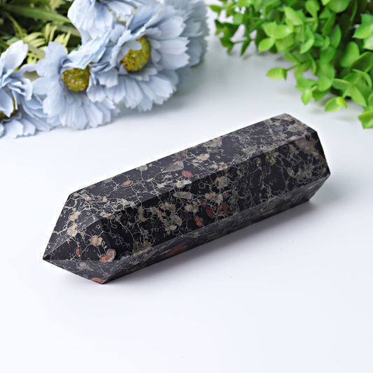 6" Plum Blossom Jade Crystal Tower