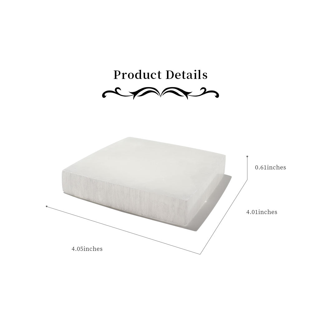 Selenite Slab Crystal Square Plate Selenite Crystal Charging Plate