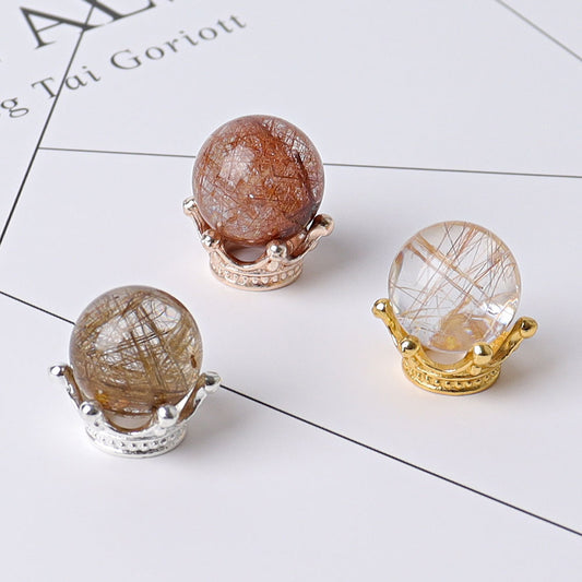 Set of 3 Mini Metal Crown Design Stand
