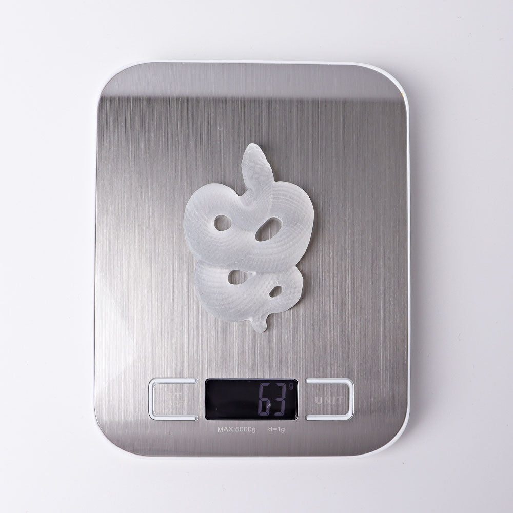 3.2" Selenite Snake Crystal Carvings