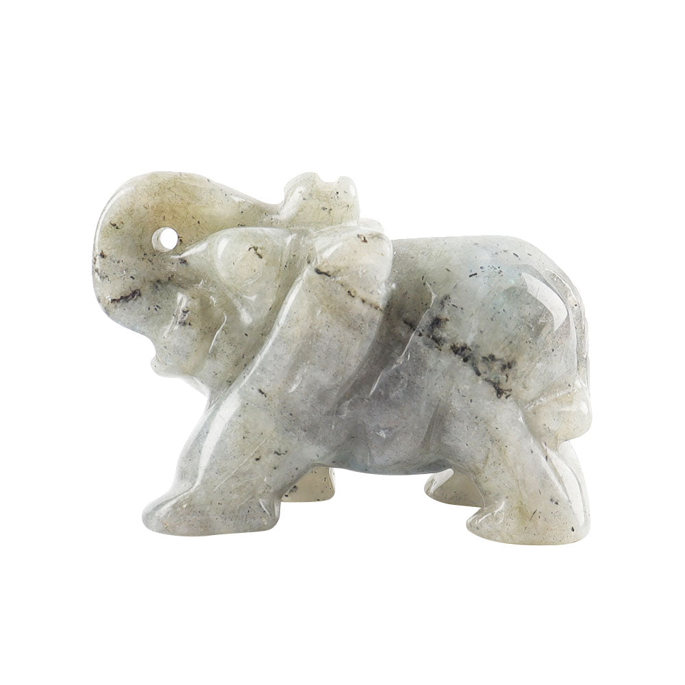 Carved Healing Crystals Gemstones Elephant Statue Figurine