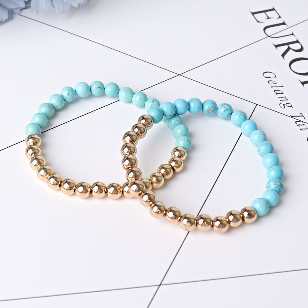 6mm Turquoise Crystal Bracelet