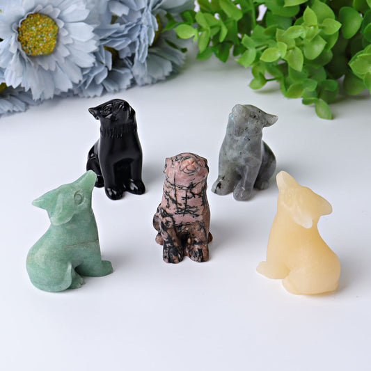 1.8" Wolf Crystal Carvings