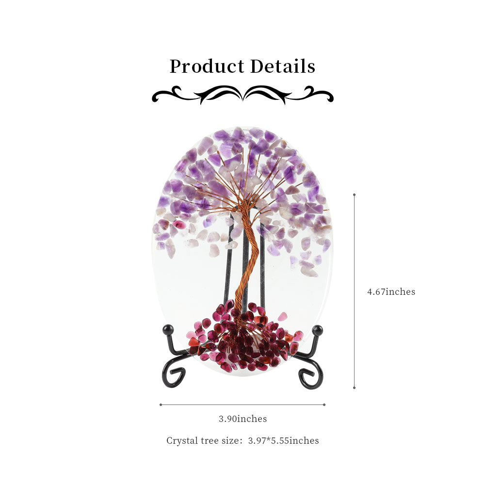 Resin Coaster Free Form with Crystal Tree