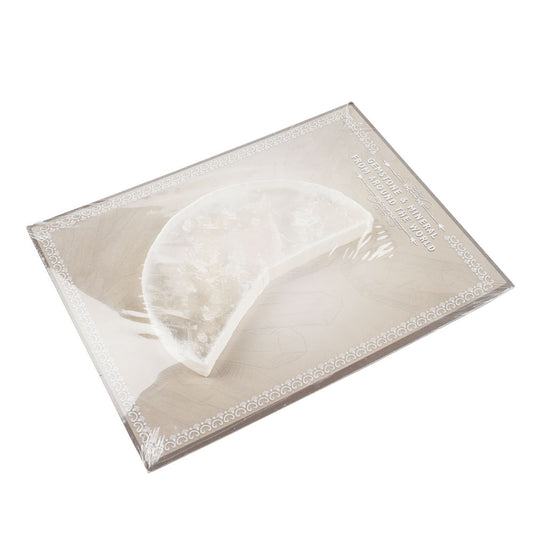 Well Packed Selenite Moon Shape Crystal Slab