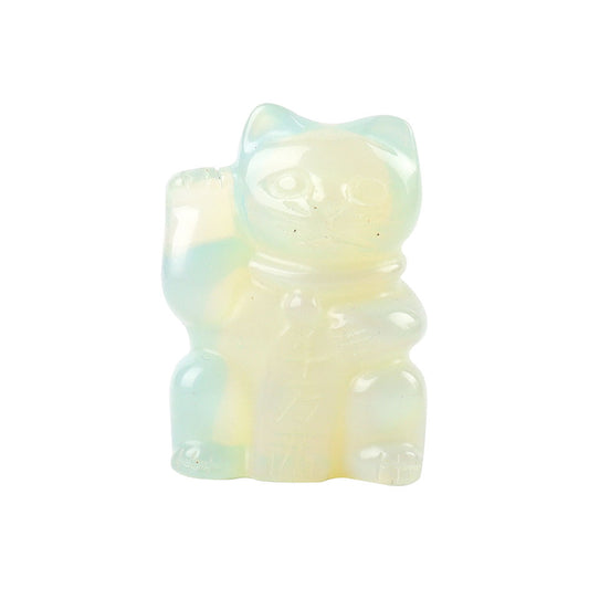 2" Opalite Crystal Carving Lucky Cat
