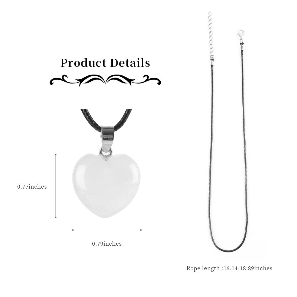 Rose Quartz Love Heart Shaped Gemstone Pendant