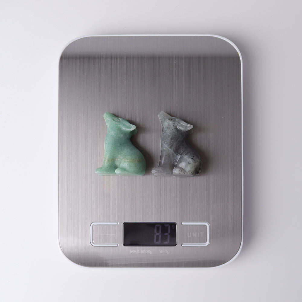 1.8" Wolf Crystal Carvings