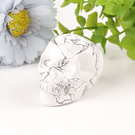 2" Howlite Skull Crystal Carvings