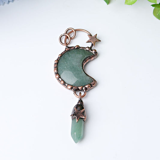 Green Aventurine Moon Design Pendant