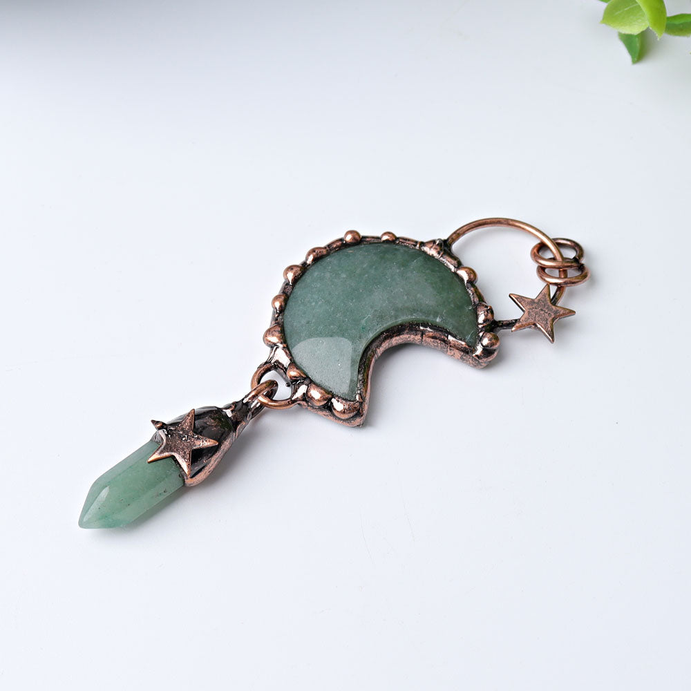 Green Aventurine Moon Design Pendant