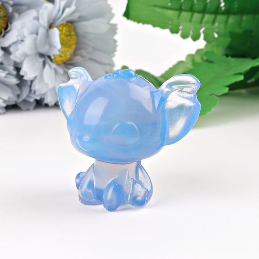 2" Blue Opalite Stitchi Crystal Carving