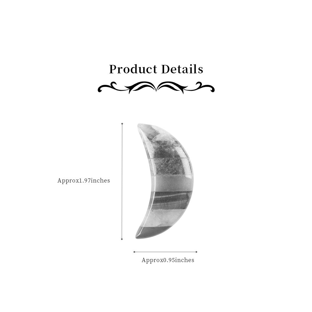 Moon Shape 7 Chakra Palm Stone Crystal Carvings