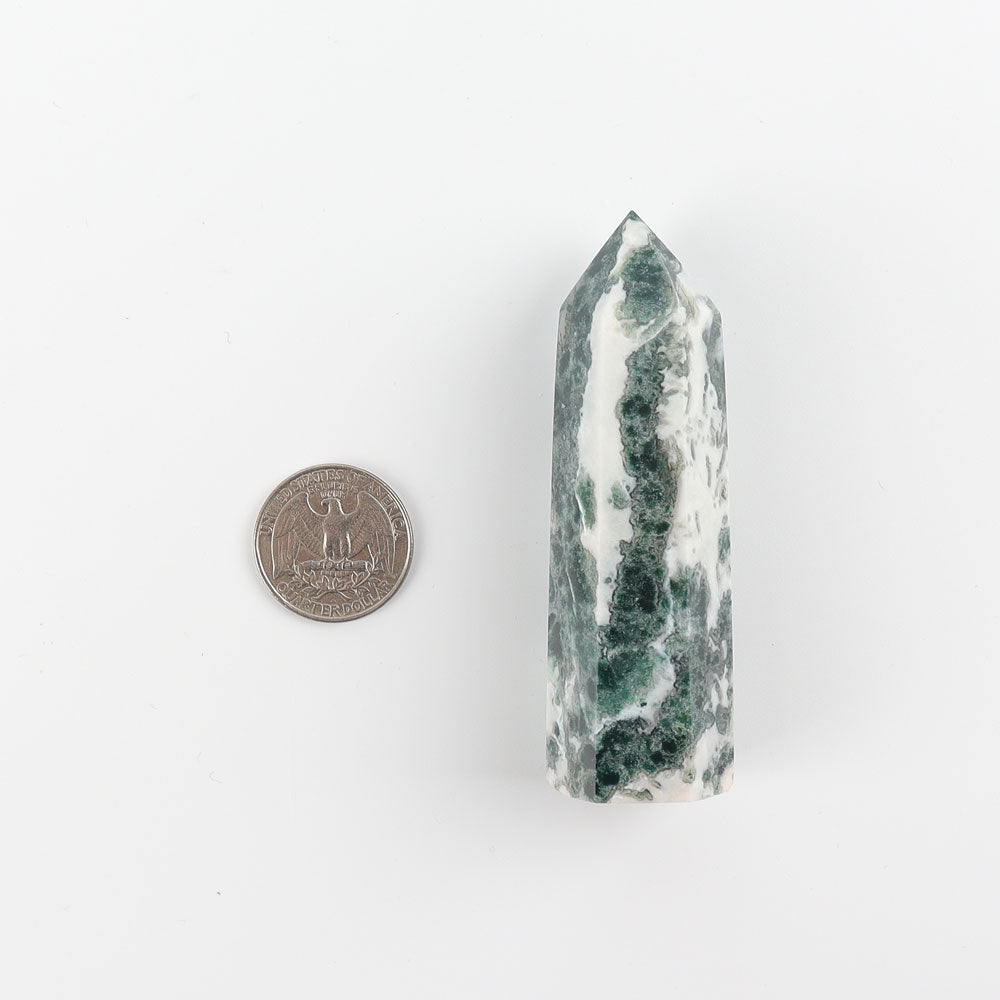 Set of 3 Moss Agate Towers