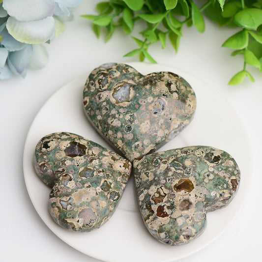 2.3" Rainforest Japer Heart Palm Stone