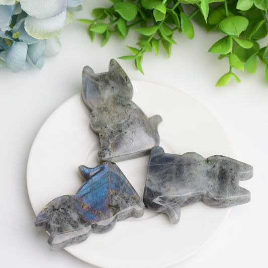 2.3"Labradorite Cat Crystal Carving