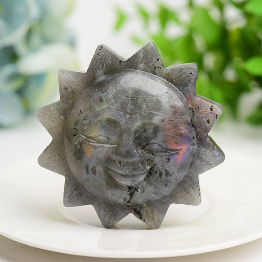 2.4" Mixed Crystal Sunflower Carving Crystal Healing Bulk Wholesale