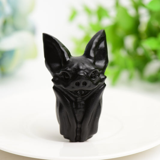 Black Obsidian Carving for Halloween Crystal Healing Bulk Wholesale